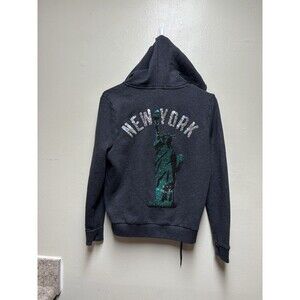 PINK Victoria’s Secret NEW YORK Statue Of Liberty Sequence Hoodie Full Zip small